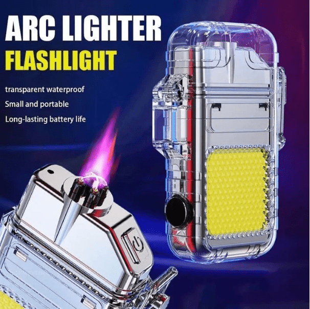 Rechargeable Electric ARC Lighter With Flashlight