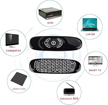 Air Mouse Wireless Motion Sensing Air Fly Remote Keyboard for Android Smart TV Box/Mini PC/TV Rechargeble