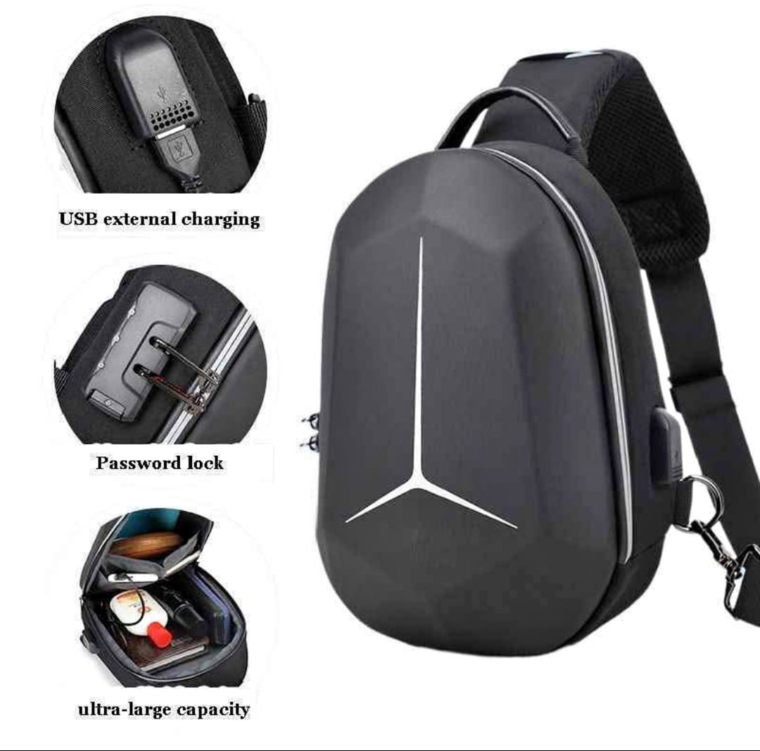 Large capacity Hard Shell Streetwear  Men's Shoulder bag