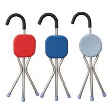 Old Man Crutch Chair Three Legs Fold Multifunction Seat